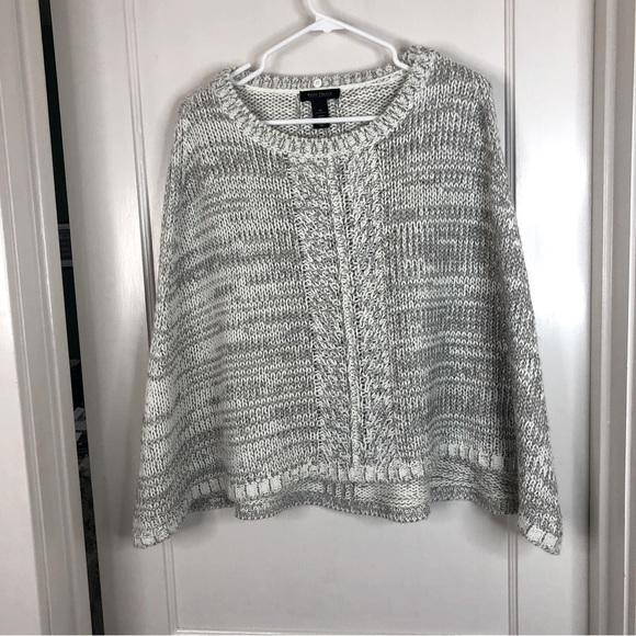 WHBM gray with metallic thread detail knit cape poncho Size XS - Picture 1 of 9
